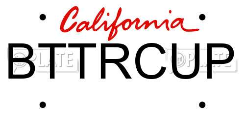 BTTRCUP California License Plate