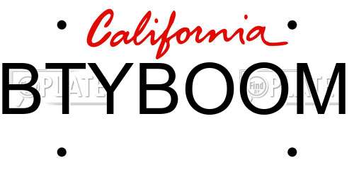 BTYBOOM California License Plate