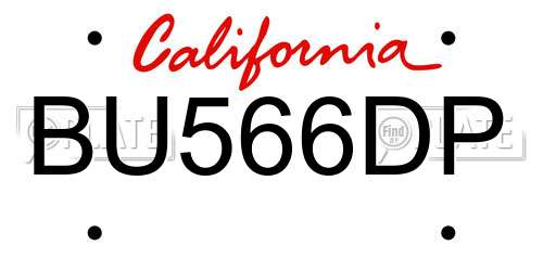 BU566DP California License Plate