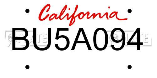 BU5A094 California License Plate