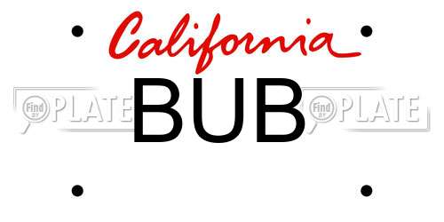 BUB California License Plate