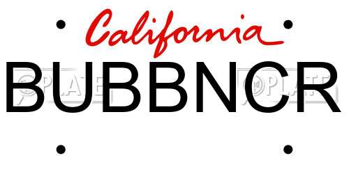 BUBBNCR California License Plate