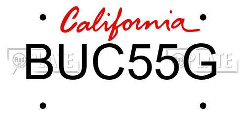 BUC55G California License Plate