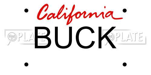 BUCK California License Plate
