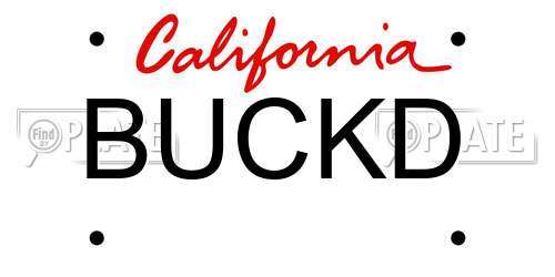 BUCKD California License Plate