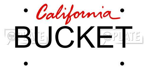 BUCKET California License Plate