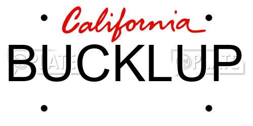 BUCKLUP California License Plate