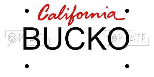 BUCKO California License Plate