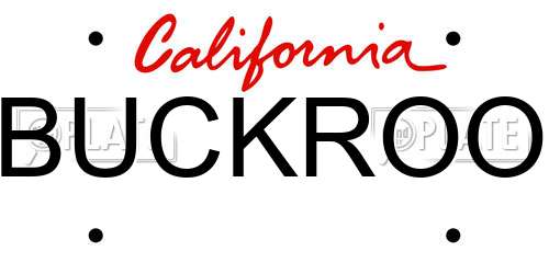 BUCKROO California License Plate