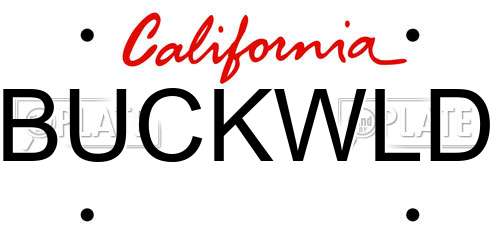 BUCKWLD California License Plate