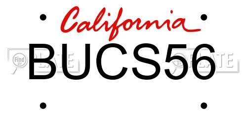 BUCS56 California License Plate