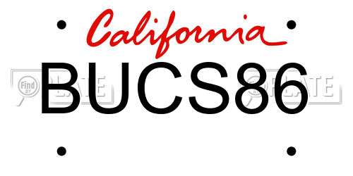 BUCS86 California License Plate