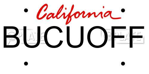 BUCUOFF California License Plate