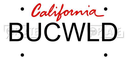 BUCWLD California License Plate