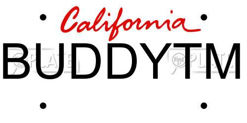 BUDDYTM California License Plate
