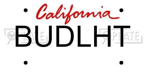 BUDLHT California License Plate