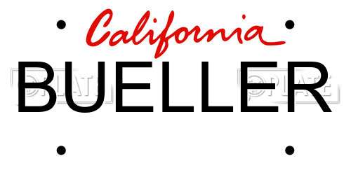 BUELLER California License Plate