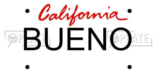 BUENO California License Plate