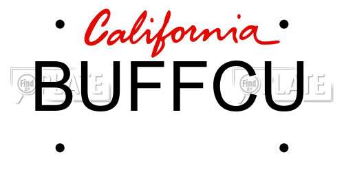 BUFFCU California License Plate