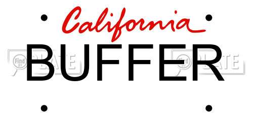 BUFFER California License Plate