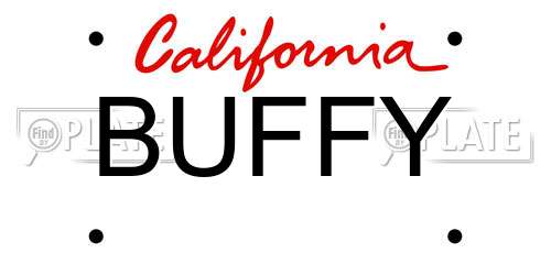 BUFFY California License Plate