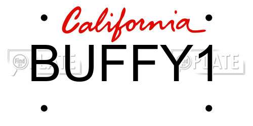 BUFFY1 California License Plate