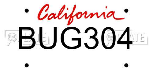 BUG304 California License Plate