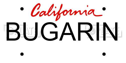BUGARIN California License Plate