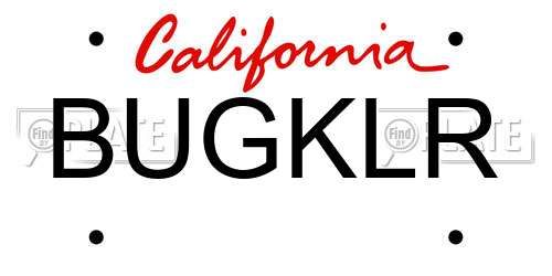 BUGKLR California License Plate