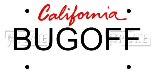 BUGOFF California License Plate