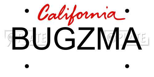 BUGZMA California License Plate