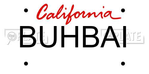 BUHBAI California License Plate
