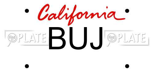 BUJ California License Plate