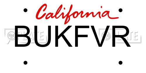 BUKFVR California License Plate