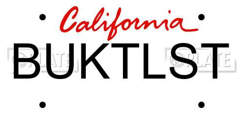 BUKTLST California License Plate