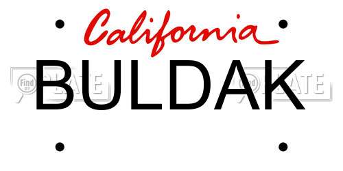 BULDAK California License Plate