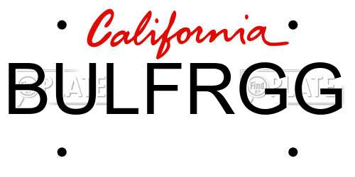 BULFRGG California License Plate