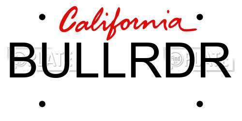 BULLRDR California License Plate