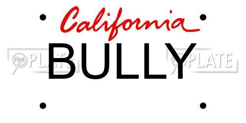 BULLY California License Plate