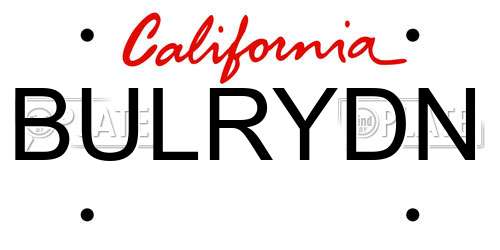 BULRYDN California License Plate
