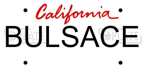 BULSACE California License Plate