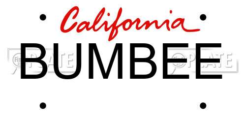 BUMBEE California License Plate