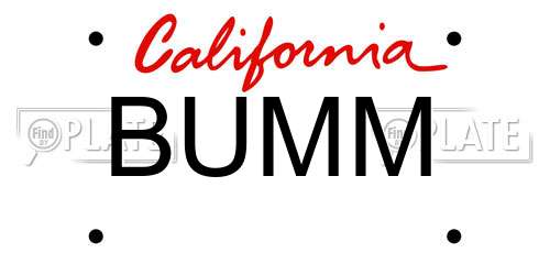 BUMM California License Plate