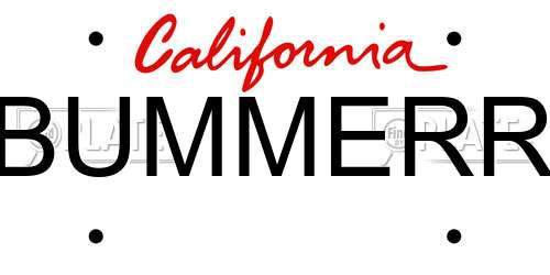 BUMMERR California License Plate