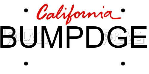 BUMPDGE California License Plate