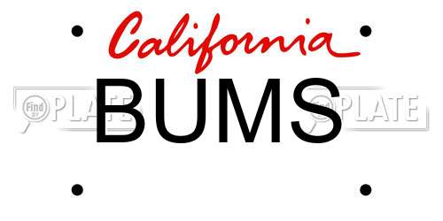 BUMS California License Plate