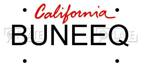 BUNEEQ California License Plate