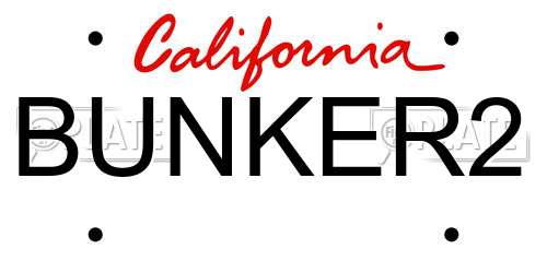 BUNKER2 California License Plate