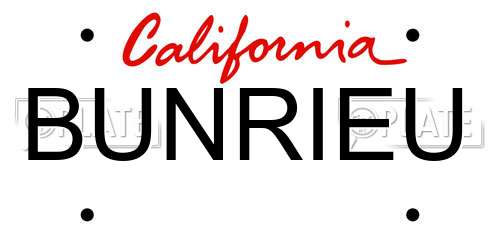 BUNRIEU California License Plate