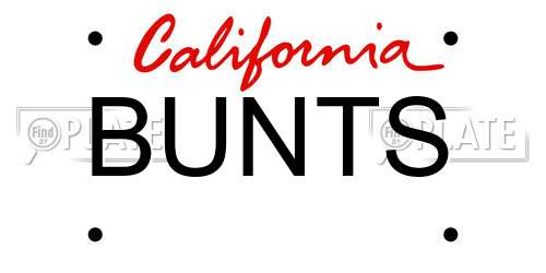 BUNTS California License Plate